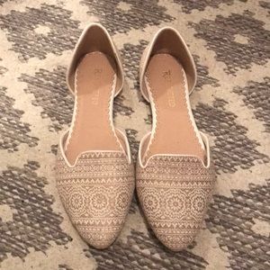 White embroidered shoes